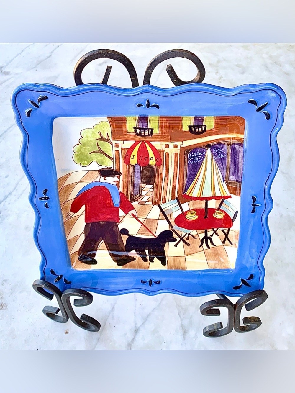 Certified International BLUE SIDEWALK CAFE SALAD PLATE VINTAGE JENNIFER BRINLEY